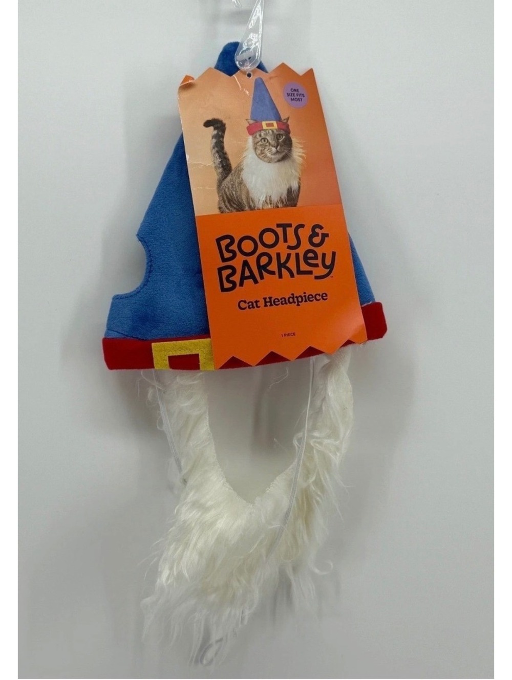 Boots & Barkley Cat Headpiece Gnome Elf Blue Hat White Beard Costume